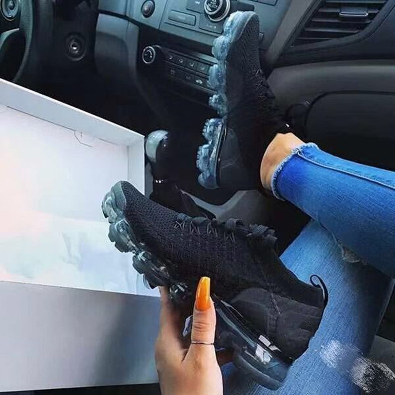 Explosive Style Flying Woven Air Cushion Sneakers Women - WOMONA.COM