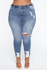 Stretch Ripped Women Plus Size Jeans - WOMONA.COM