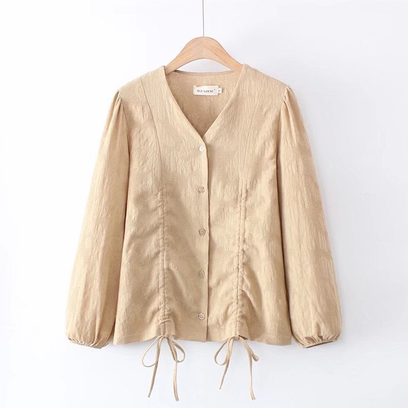 Plus Size Fashion Drawstring Bottoming Shirt Women's - WOMONA.COM