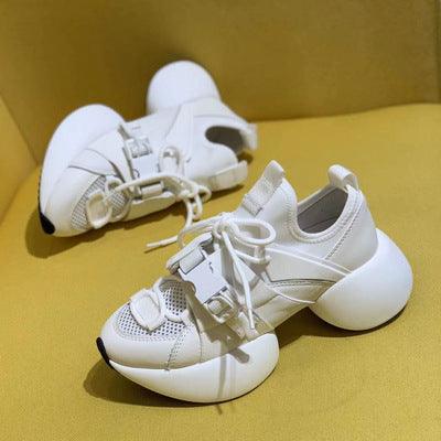 Mesh Leather Casual Sneakers For Women - WOMONA.COM