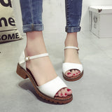 One-button buckle sandals - WOMONA.COM