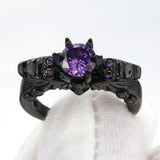 Vintage Black Enamel Ring - WOMONA.COM