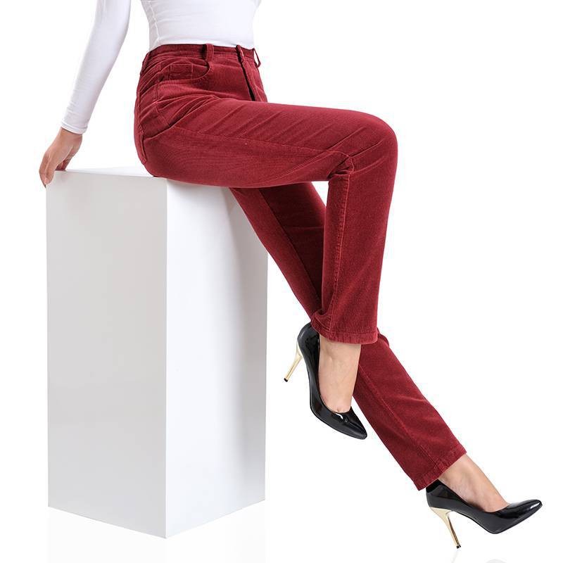 Leg Pants Corduroy Trousers - WOMONA.COM