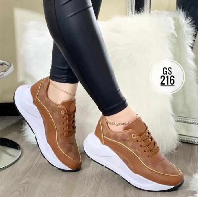 Low Top Sneakers Women Casual Thick Bottom - WOMONA.COM