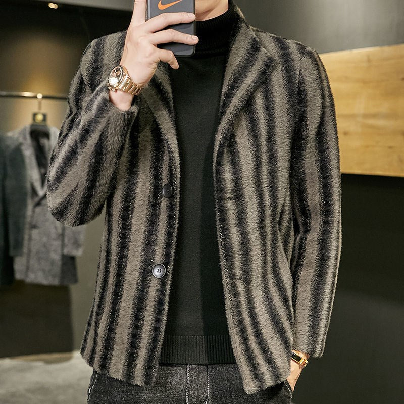 Gold Mink Woolen Coat Men's - WOMONA.COM