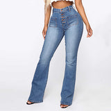 Plus Size Jeans Women Patch Pocket - WOMONA.COM