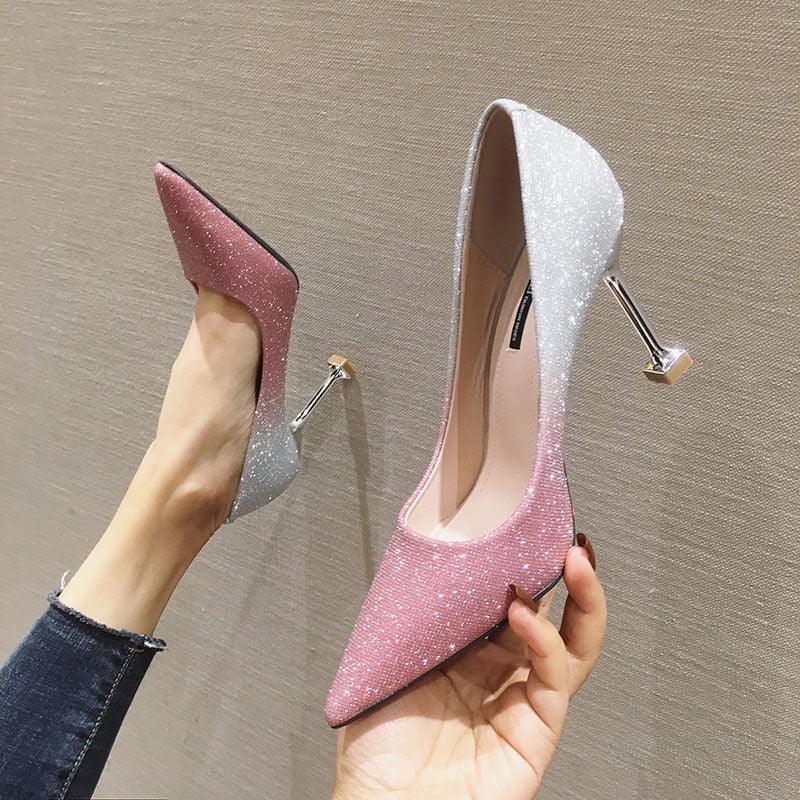 Gradient Sexy Pointed French Pumps - WOMONA.COM