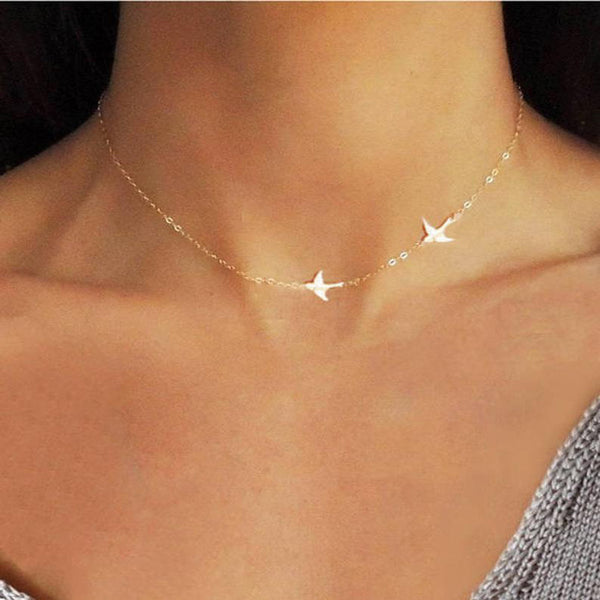 Metal Peace Clavicle Necklace - WOMONA.COM