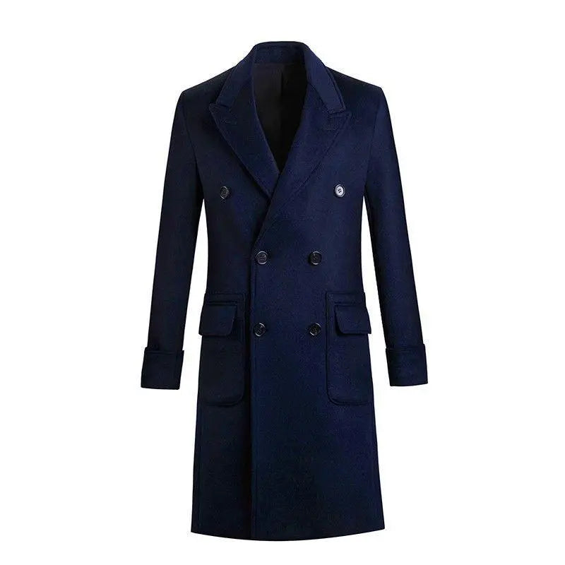 Men's British Mid Length Coat - WOMONA.COM