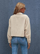 Fashion Corduroy Ladies Shirt Jacket - WOMONA.COM