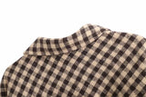 Coffee Color Plaid Length Shirt Jacket - WOMONA.COM