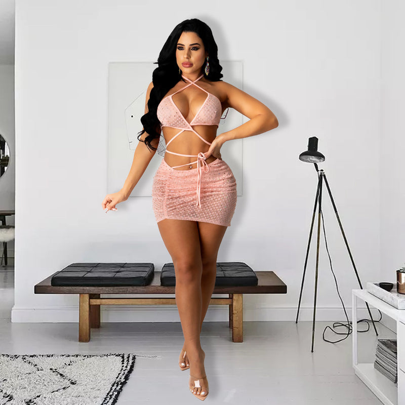 ANJAMANOR Sexy 2 Piece Set - WOMONA.COM