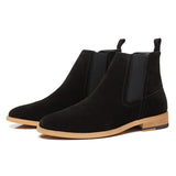 Pure Leather Cow Suede Pointy Men Boots - WOMONA.COM