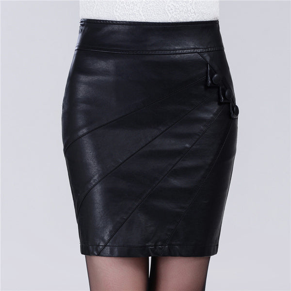 Fashion Sexy Slim PU Leather Skirt - WOMONA.COM