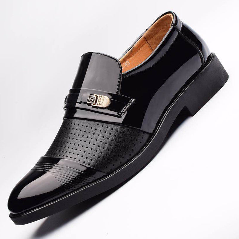 Men's business formal cutout leather shoes - WOMONA.COM