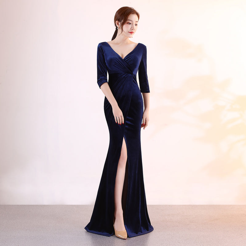 Long sleeve evening dress - WOMONA.COM