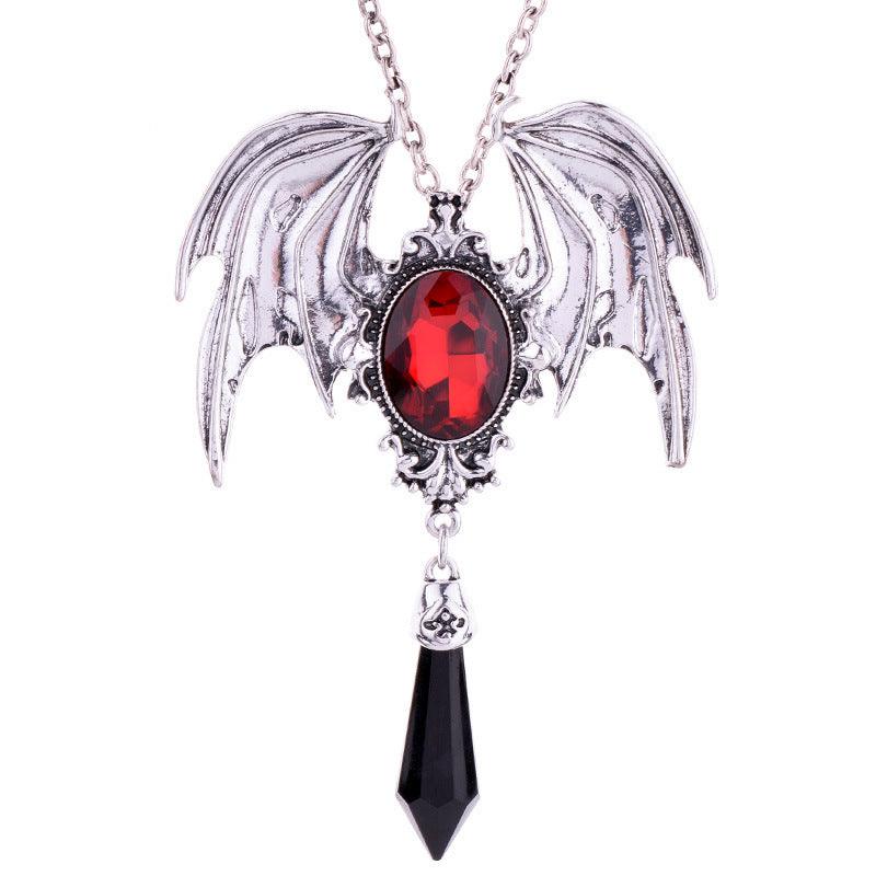 Bat wings, emerald inlaid ornaments - WOMONA.COM
