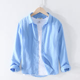 Cotton linen shirt men - WOMONA.COM