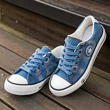 denim canvas flat women jeans sneakers - WOMONA.COM