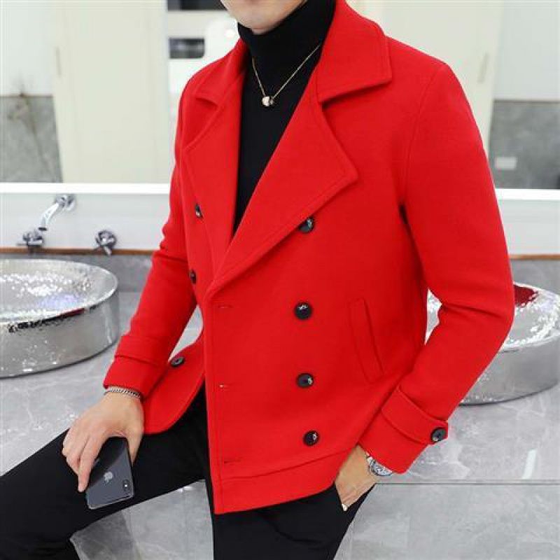 Casual woolen trench coat - WOMONA.COM