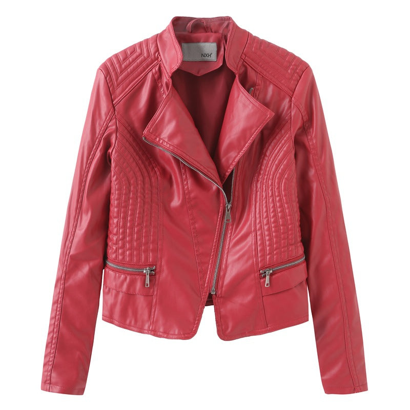 Slim lady's leather jacket - WOMONA.COM