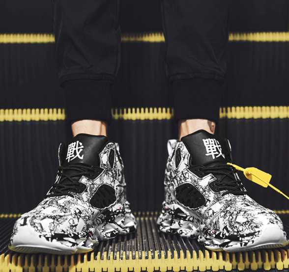 Graffiti print sneakers - WOMONA.COM