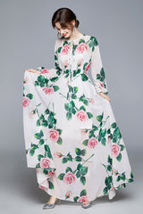 Rose Flower Swing Dress - WOMONA.COM