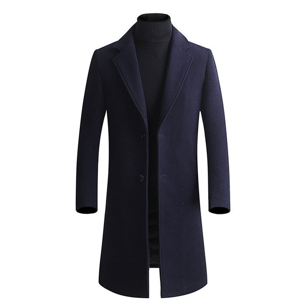 Plain wool trench coat Men - WOMONA.COM