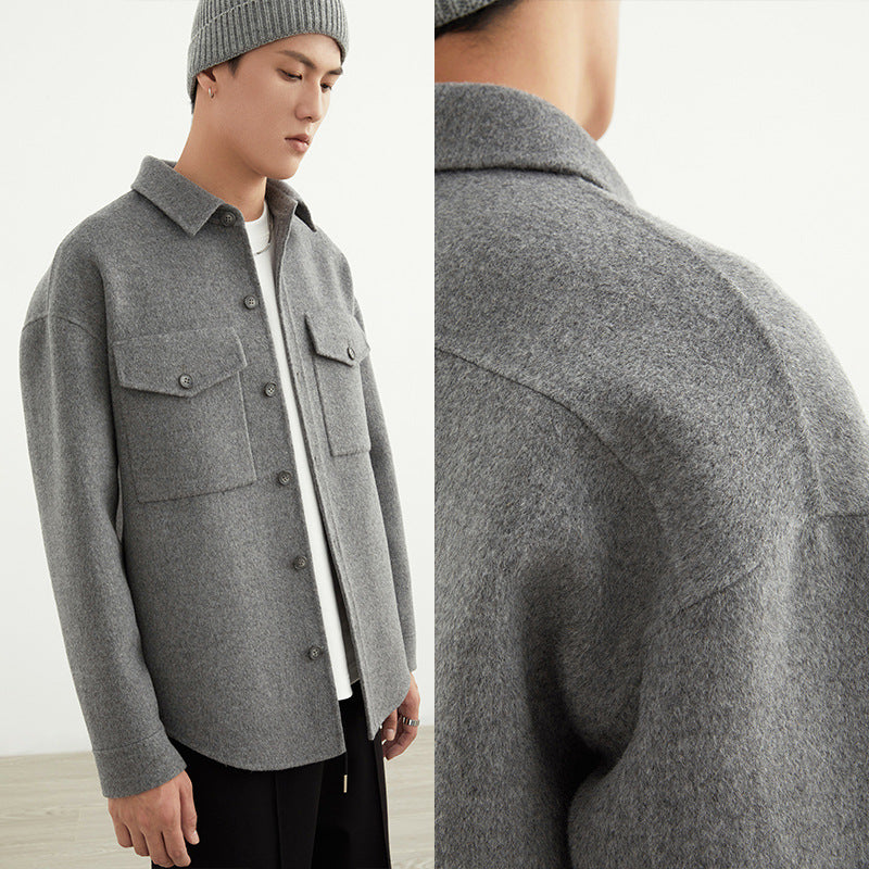 Conventional Double-Sided Shirt Coat - WOMONA.COM