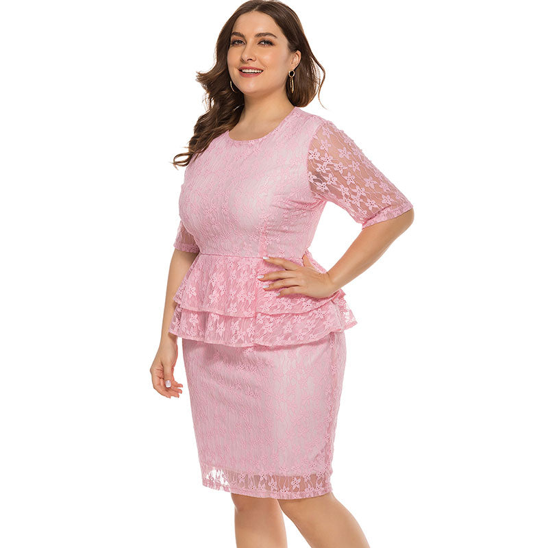 Plus size full lace dress - WOMONA.COM