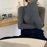 Neck Slim-fit Sweater - WOMONA.COM