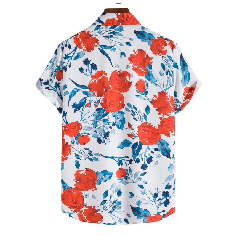 Floral Print Men Shirt - WOMONA.COM