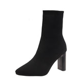 Yarn Pointed High Heels - WOMONA.COM