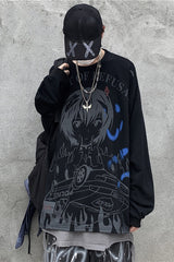 Cartoon Japanese Sweatshirt - WOMONA.COM