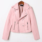 Slim-fit washed Leather jacket - WOMONA.COM