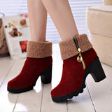 Thick Heel Snow Boots - WOMONA.COM