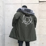 Mens Hooded long trench coat - WOMONA.COM