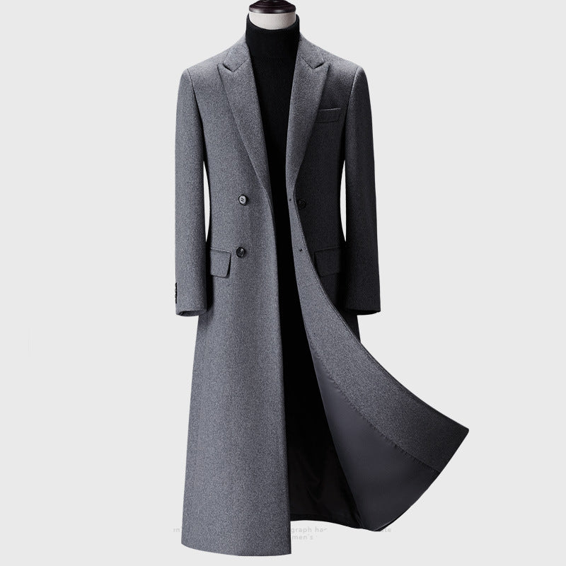 Men's woolen cloth trench coat - WOMONA.COM