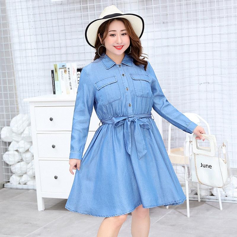 Tencel Denim Simple Plus Size Women's - WOMONA.COM