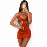 Hot girl sling knitted dress - WOMONA.COM