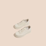 Casual White Leather Sneakers - WOMONA.COM