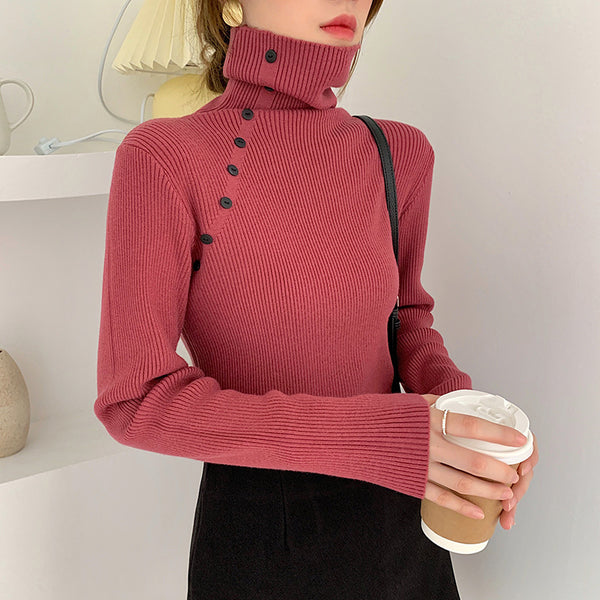 Simple slim sweater - WOMONA.COM