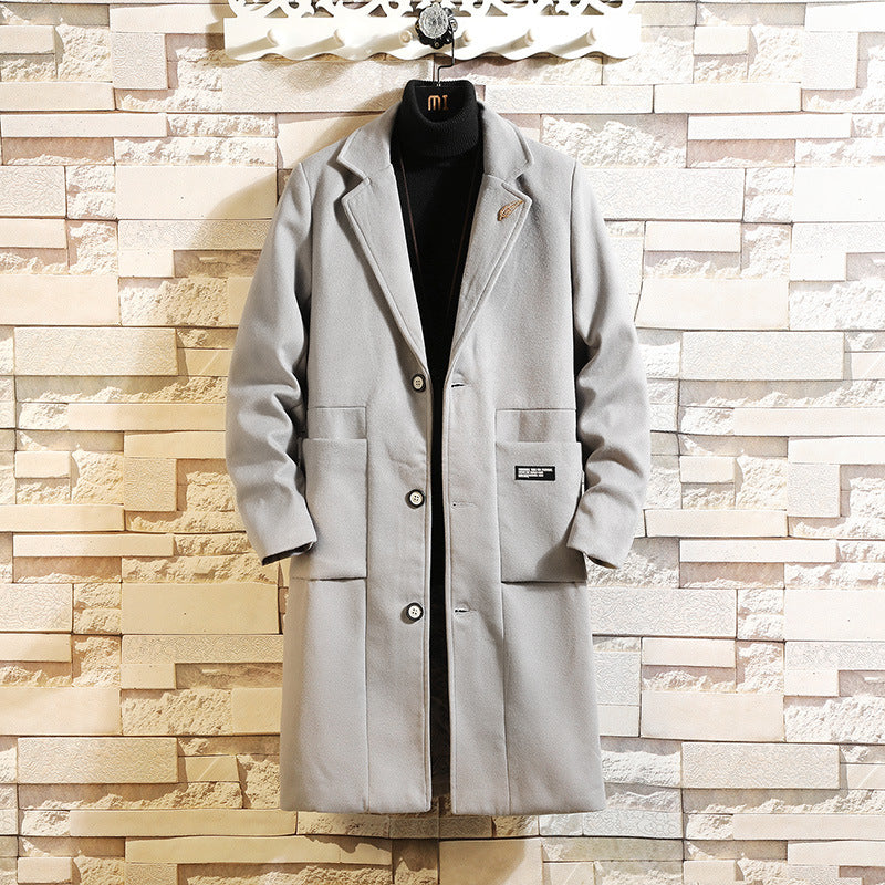 Men's woolen trench coat - WOMONA.COM