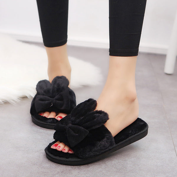 Home Furry Slippers - WOMONA.COM