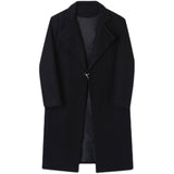 Men's Long Woolen Coat - WOMONA.COM