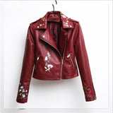 Loose leather jacket - WOMONA.COM