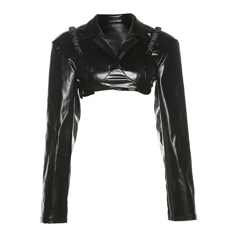 PU Leather Top - WOMONA.COM