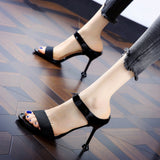 Net Red Stiletto High Heel Sandals - WOMONA.COM