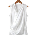 Sleeveless V-neck Top - WOMONA.COM