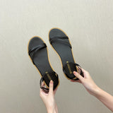 Ins Flat Double Roman Sandals - WOMONA.COM